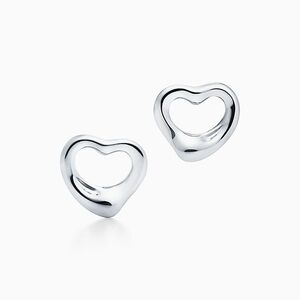 Tiffany & co sterling silver Elsa Peretti Open Heart earrings